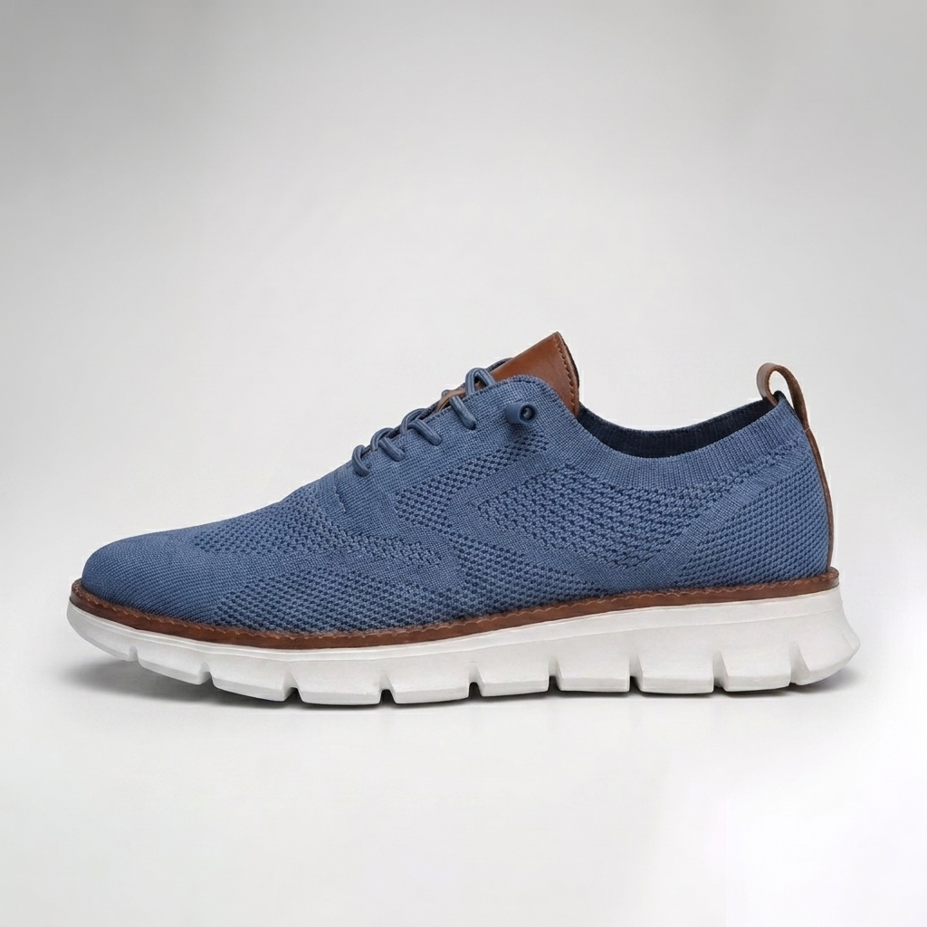 Vista lateral del Zapato Ortoflex azul
